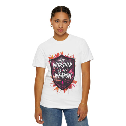 My Worship is My Weapon T-Shirt, Unisex Tee, Spiritual Gift, Christian Apparel, Faith-Based Shirt