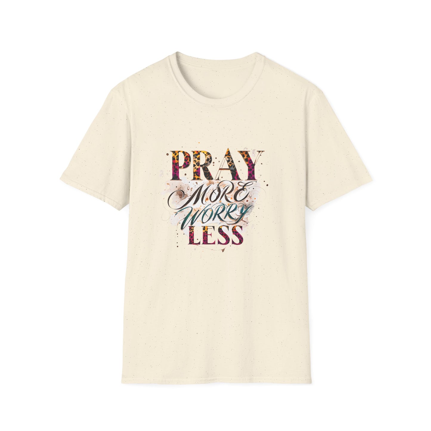 Pray More Worry Less T-Shirt, Inspirational Tee for Mindfulness, Motivational Gift, Unisex Casual Wear, Faith-Based Apparel, Spiritual Gifts