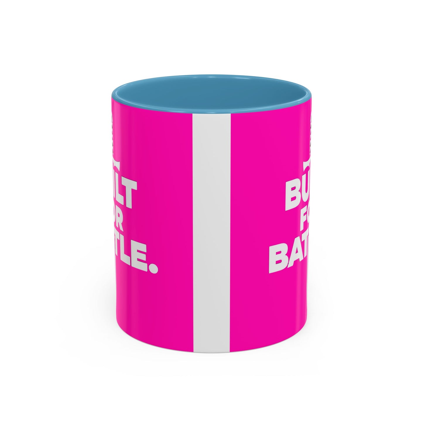 Built for Battle Accent Coffee Mug | Motivational Cup, Team Spirit, Gift for Fighters, Pink Mug, Unique Kitchenware