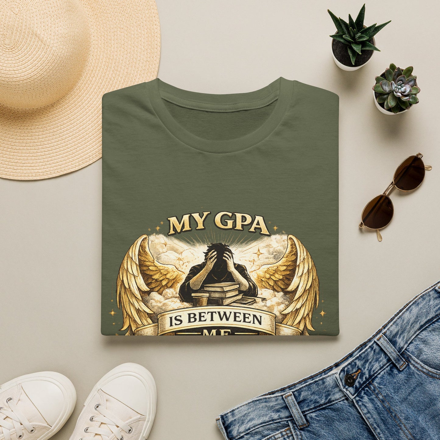 My GPA Is Between Me and God T-Shirt | Funny College Student Tee