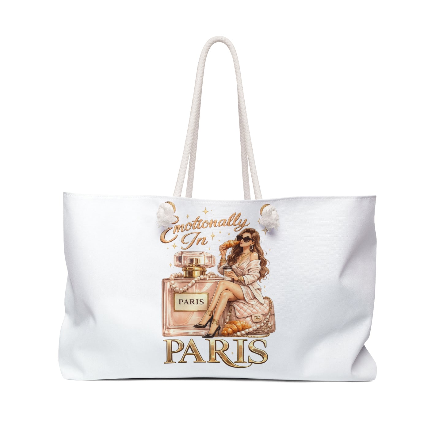 Paris Weekender Bag — "Emotionally In Paris" Travel Tote for Women