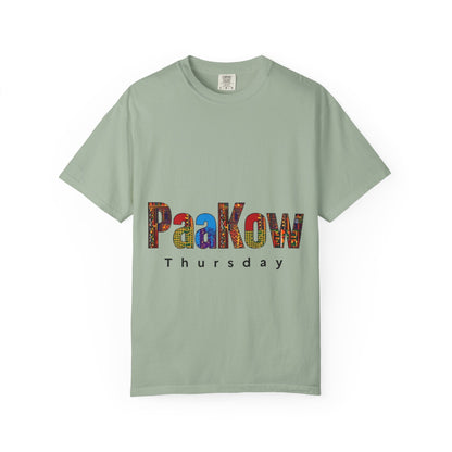 Garment-Dyed T-Shirt with 'PaaKow Thursday' Design, Unisex Casual Tee, Colorful Graphic Tee, Everyday Wear, Gift for Friends