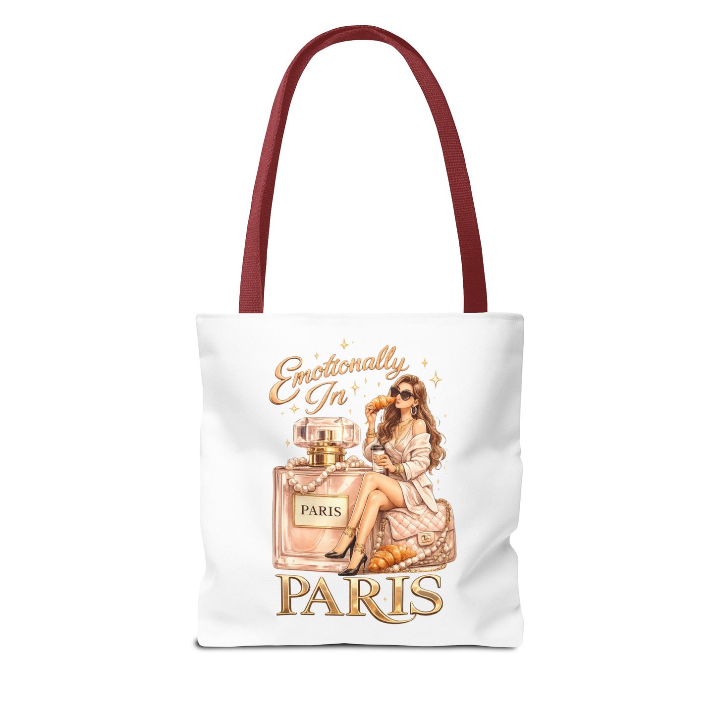 Paris Perfume Tote Bag — "Emotionally In Paris" Fashion Shopper