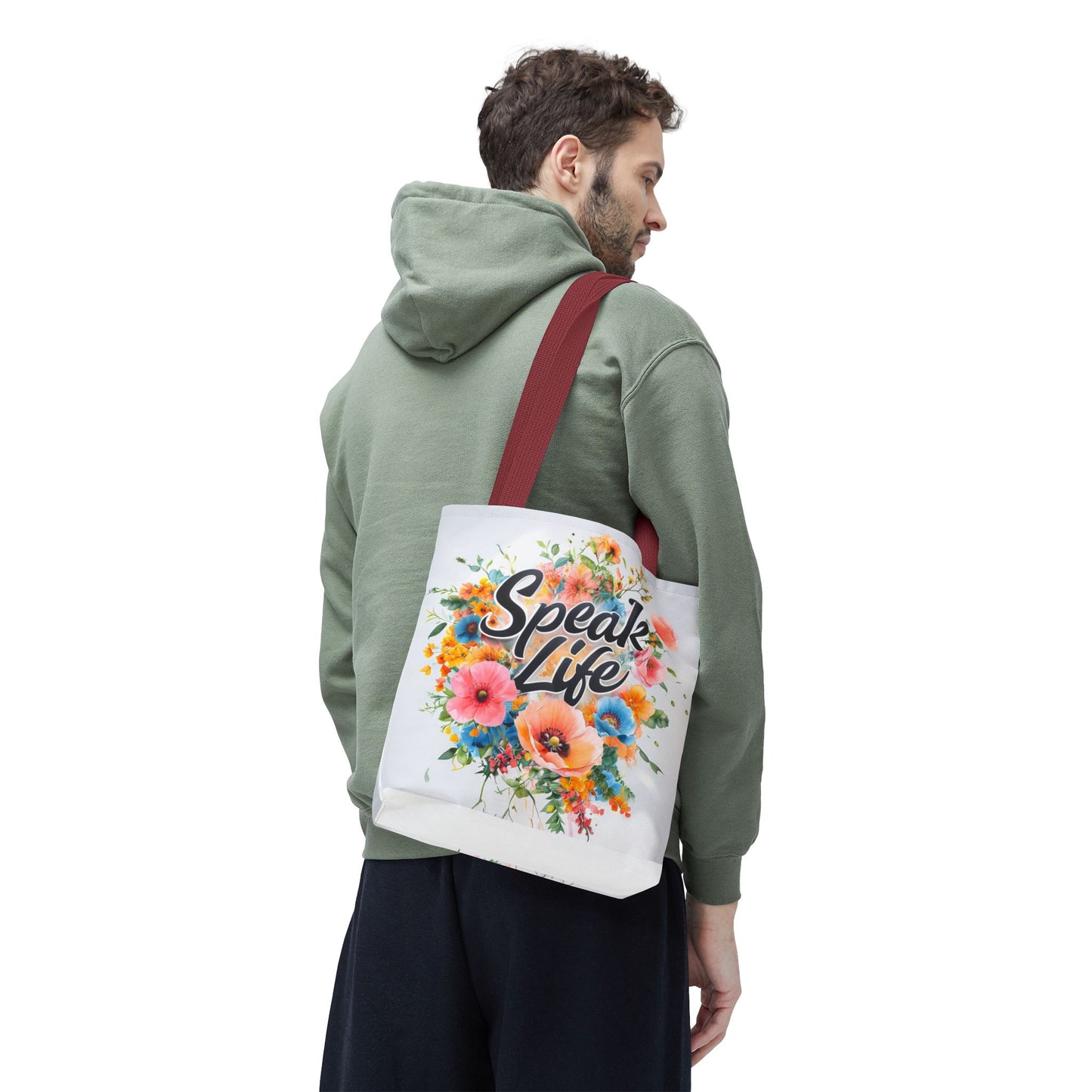 Floral Inspirational Tote Bag - 'Speak Life' Design, Motivational Gift, Carry-all Bag for Women, Eco-Friendly Shopping, Mother's Day, [...]