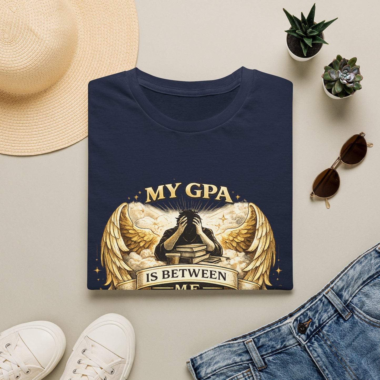 My GPA Is Between Me and God T-Shirt | Funny College Student Tee