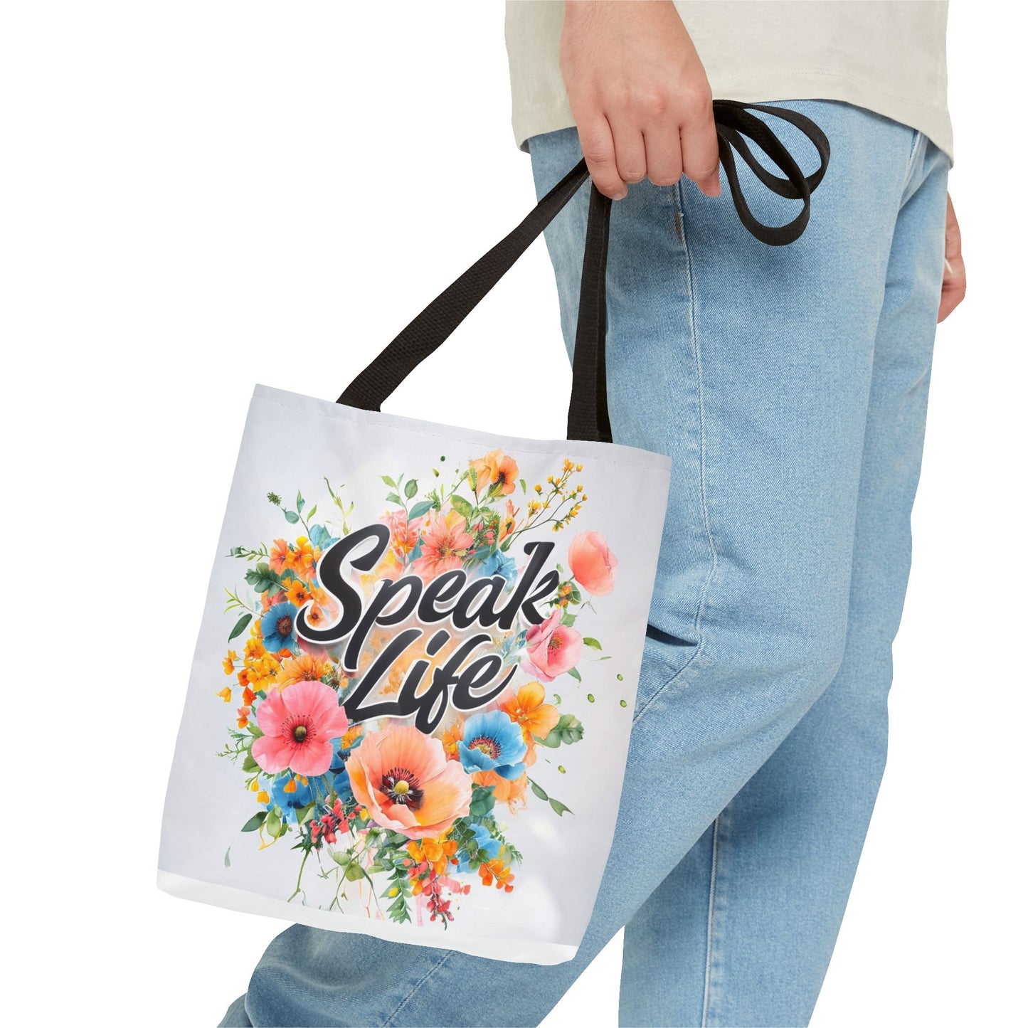 Floral Inspirational Tote Bag - 'Speak Life' Design, Motivational Gift, Carry-all Bag for Women, Eco-Friendly Shopping, Mother's Day, [...]