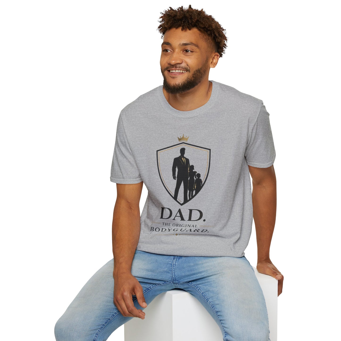 Dad The Original Bodyguard T-Shirt — Father & Kids Shield Design