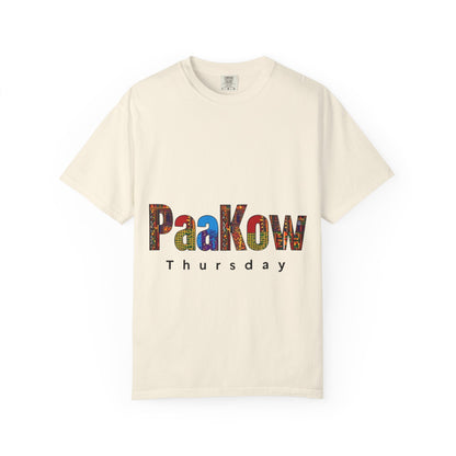 Garment-Dyed T-Shirt with 'PaaKow Thursday' Design, Unisex Casual Tee, Colorful Graphic Tee, Everyday Wear, Gift for Friends