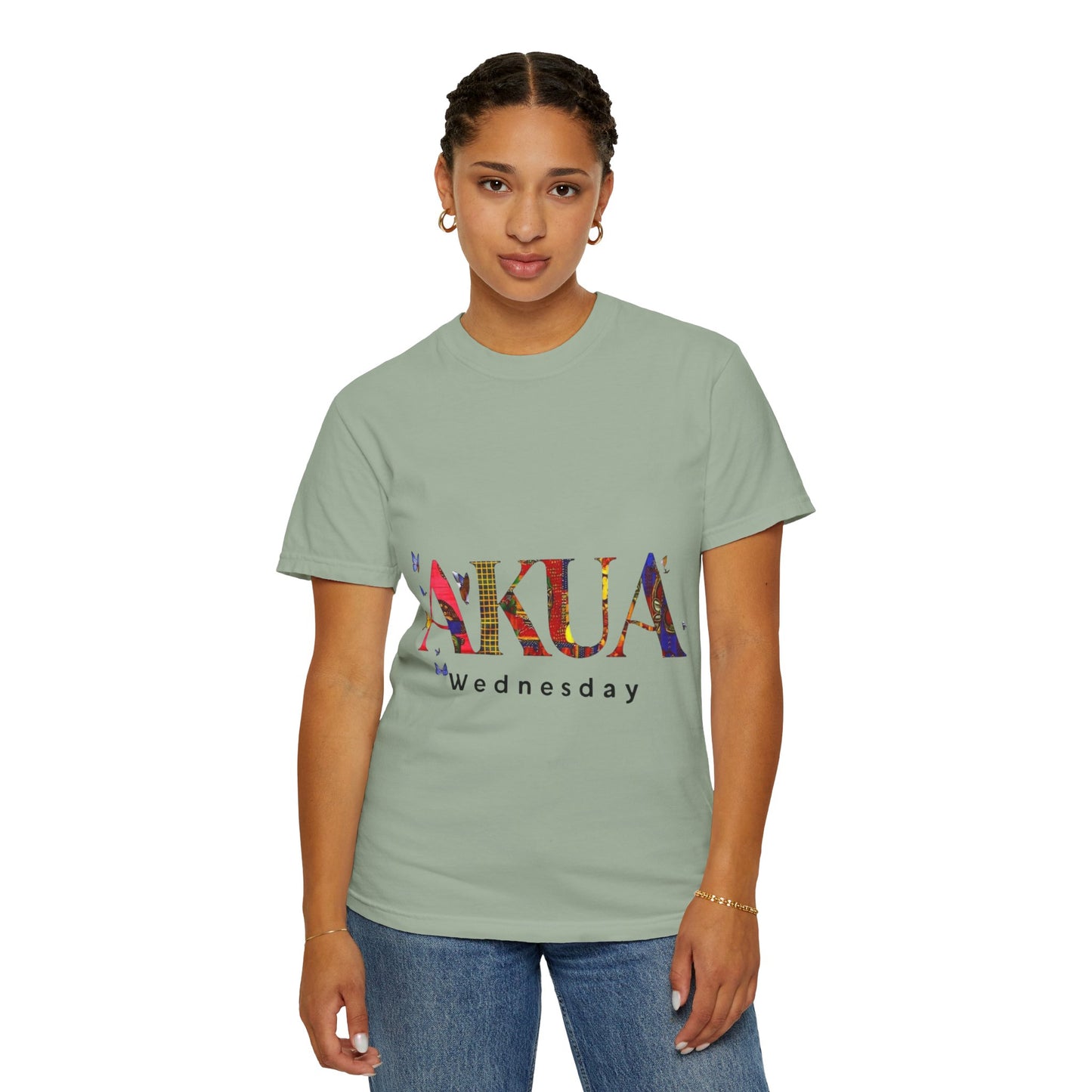 Colorful 'AKUA Wednesday' Unisex Garment-Dyed T-Shirt | Casual Wear, Graphic Tee, Street Style, Unique Gift, Daily Wear