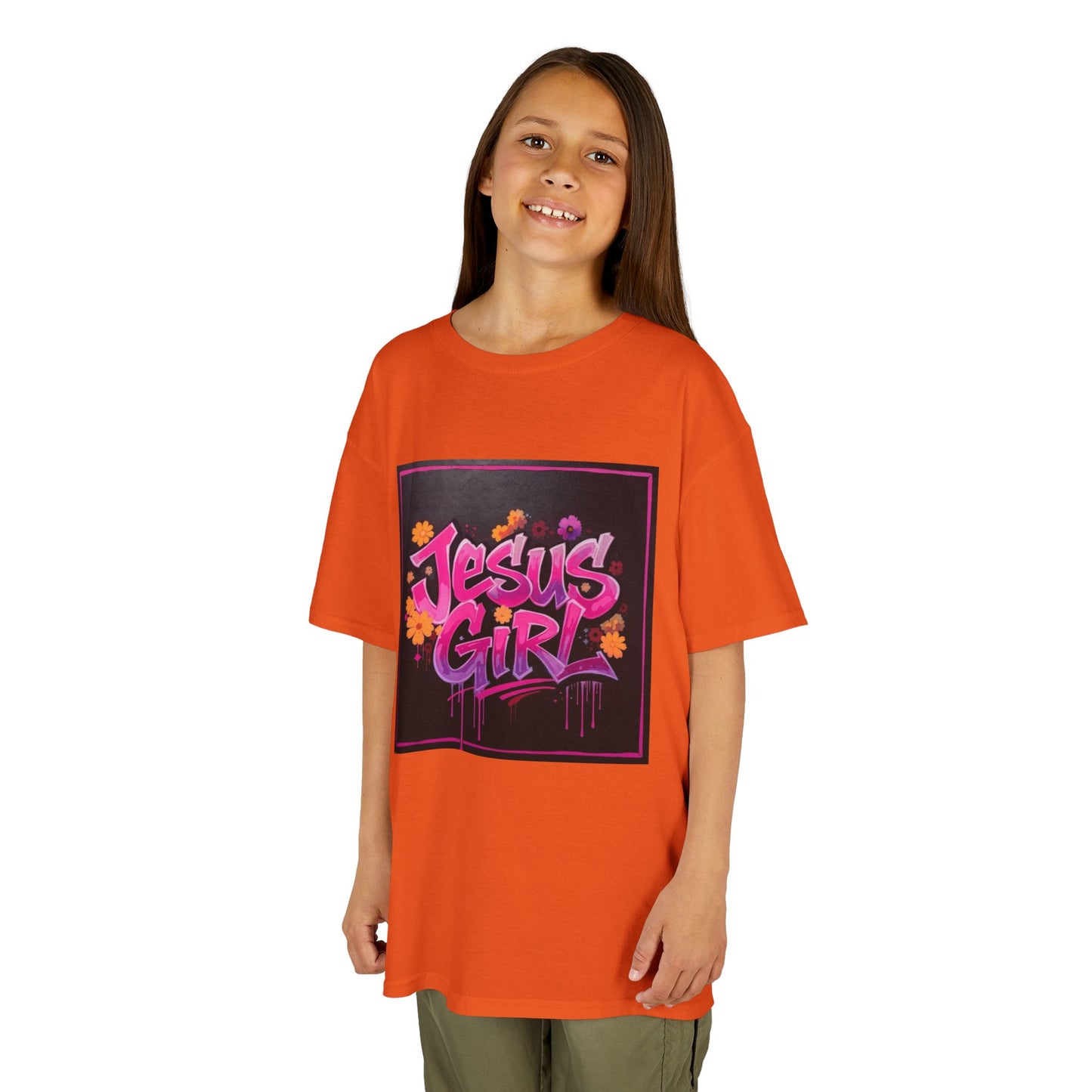 Vibrant Kids Tee - Jesus Girl Shirt, Youth Graphic Tee, Casual Kids Fashion, Faith-Based Gift, Summer Wear