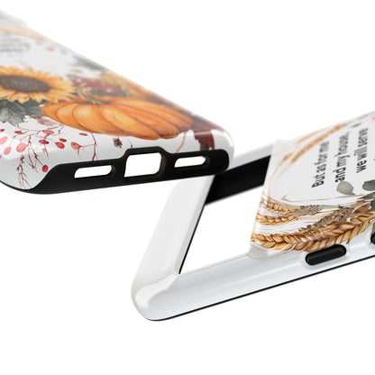 Fall-Themed Phone Case, Cozy Autumn Decor, Inspirational Quote, Pumpkin Design, Gift for Him or Her