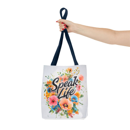 Floral Inspirational Tote Bag - 'Speak Life' Design, Motivational Gift, Carry-all Bag for Women, Eco-Friendly Shopping, Mother's Day, [...]