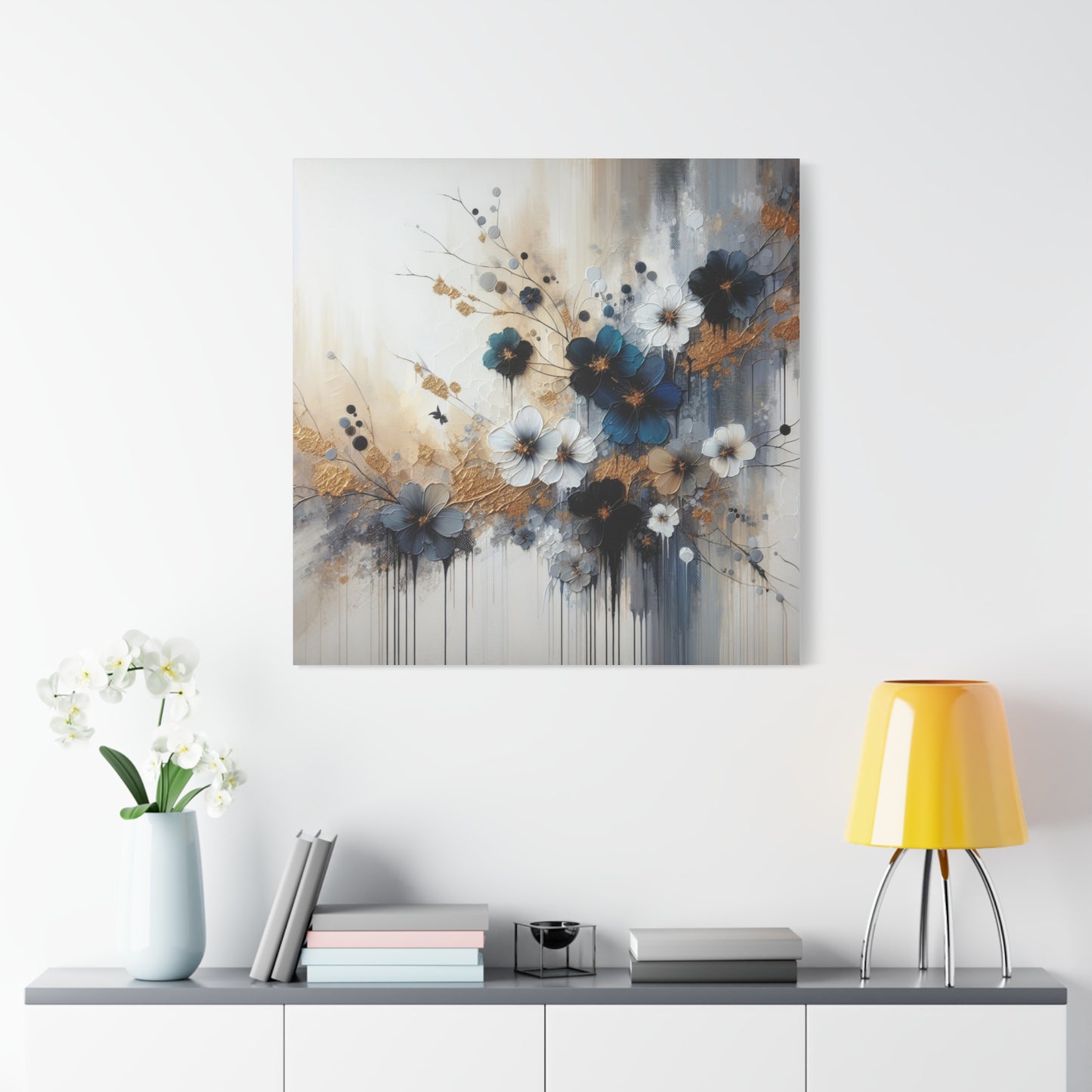 Elegant Floral Canvas Art, Wall Decor, Flower Painting, Home Wall Art, Modern Art