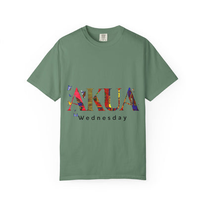 Colorful 'AKUA Wednesday' Unisex Garment-Dyed T-Shirt | Casual Wear, Graphic Tee, Street Style, Unique Gift, Daily Wear