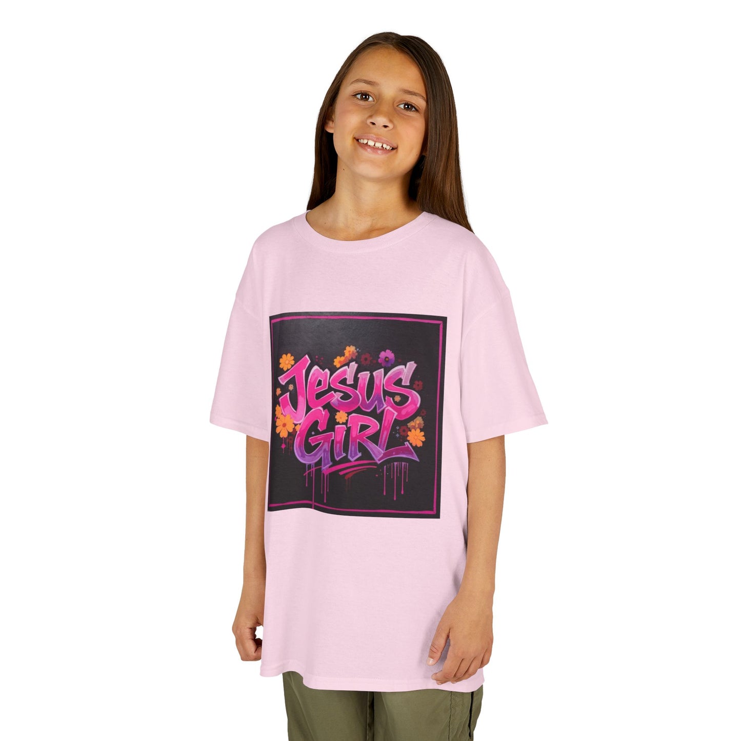 Vibrant Kids Tee - Jesus Girl Shirt, Youth Graphic Tee, Casual Kids Fashion, Faith-Based Gift, Summer Wear