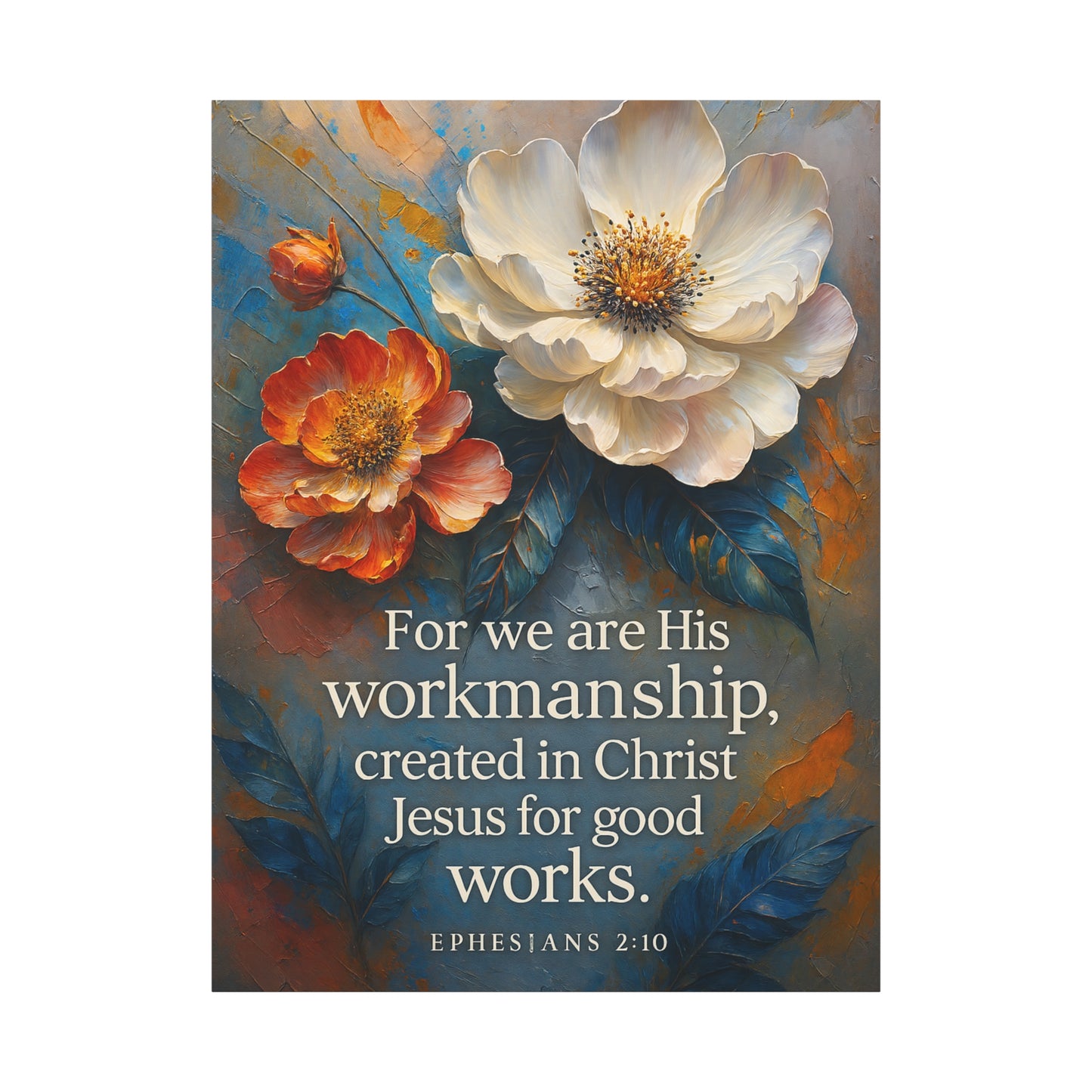 Floral Canvas Art Print, Inspirational Wall Decor for Home, Church, and Gift Giving, Christian Artwork, Meaningful Christian Gift