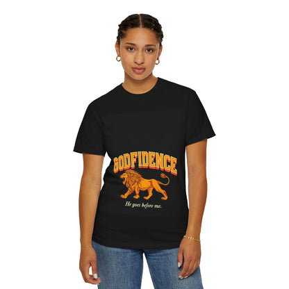 Godfidence Unisex Garment-Dyed T-Shirt - Empowering Graphic Tee, Motivational Shirt, Gift for Friends, Casual Wear, Faith-Based Apparel