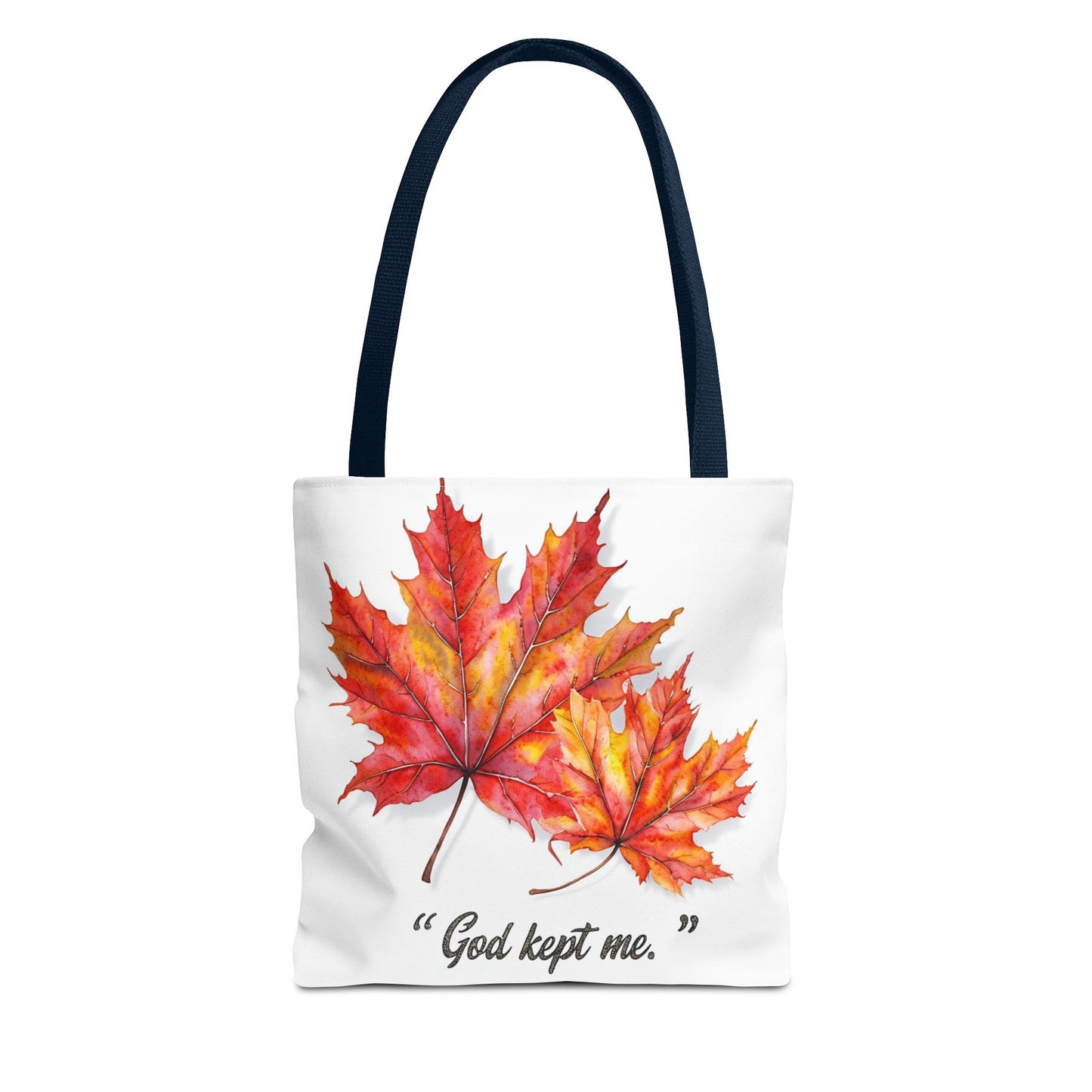 Autumn Leaves Tote Bag, God Kept Me Quote, Fall Accessories, Eco-Friendly Shopping Bag, Seasonal Gift, Canvas Bag