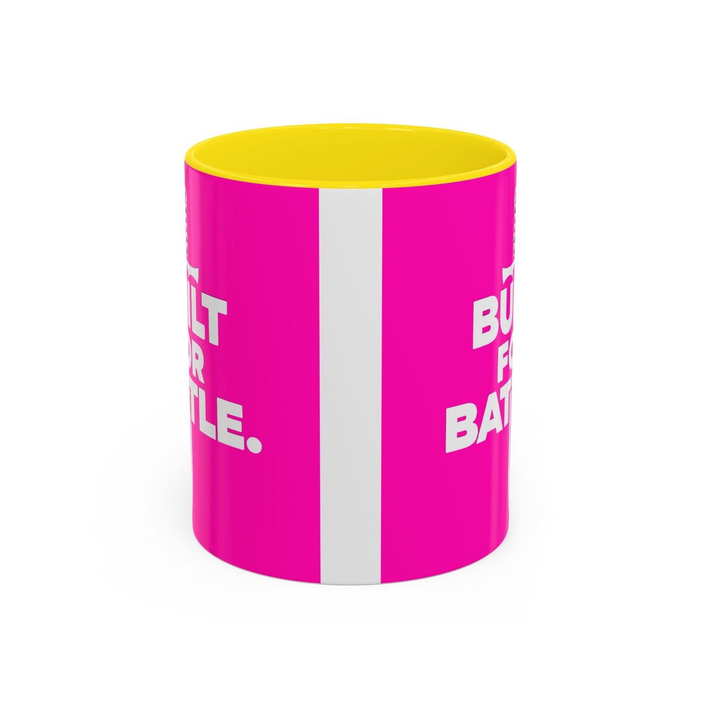 Built for Battle Accent Coffee Mug | Motivational Cup, Team Spirit, Gift for Fighters, Pink Mug, Unique Kitchenware