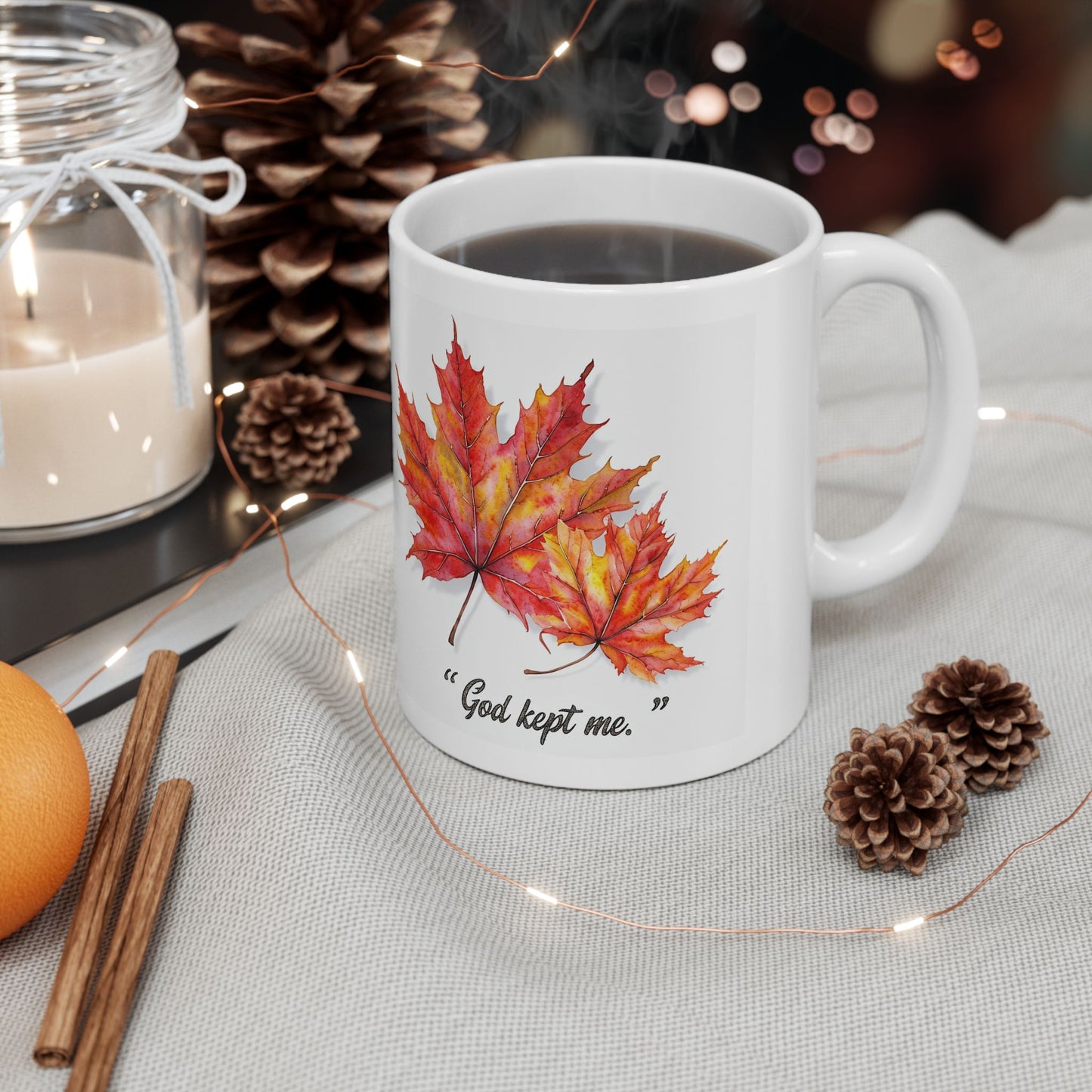 Autumn Leaf Ceramic Mug, Cozy Coffee Cup, Fall Decor, Gift for Nature Lovers, Seasonal Mug, Thanksgiving Gift