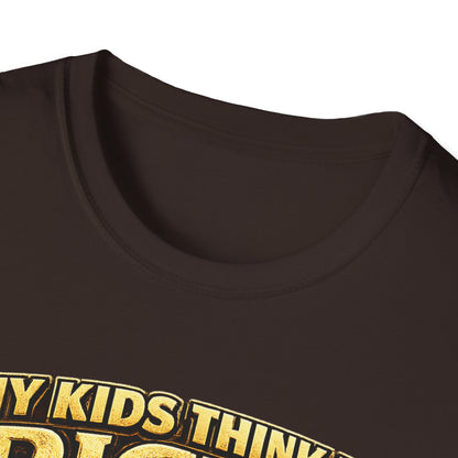 My Kids Think I'm Rich T-Shirt — Funny Parent Tee with Empty Wallet Design