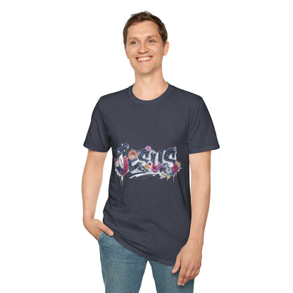 Colorful Jesus Grafitti T-Shirt, Unisex Softstyle Tee, Casual Faith-Based Apparel, Christian Gift, Inspirational Shirt