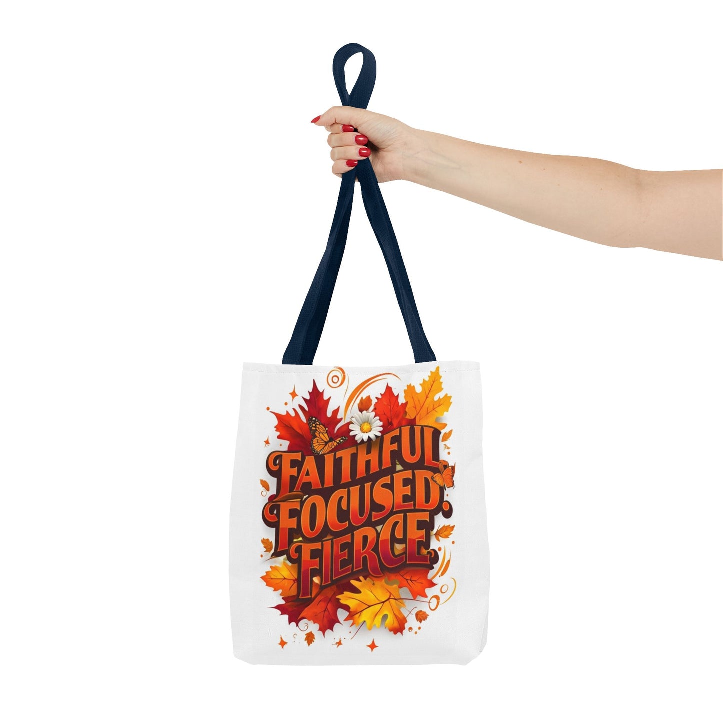Faithful Focused Fierce Fall Tote Bag, Autumn Shopping Tote, Inspirational Gift Bag, Seasonal Decor, Holiday Essentials