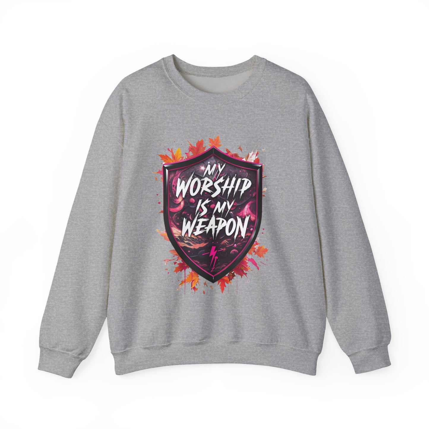 Inspirational Crewneck Sweatshirt - My Worship is My Weapon, Cozy Spiritual Gift, Faith Apparel, Unisex Sweatshirt for Worship & [...]