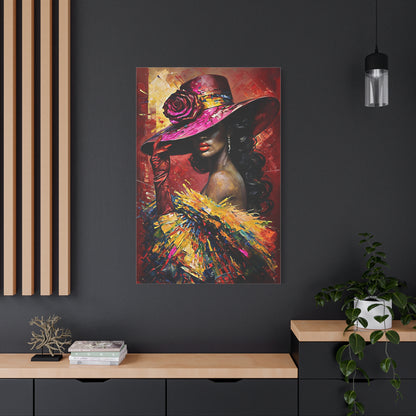 Canvas Wall Art Lady Wearing Cap