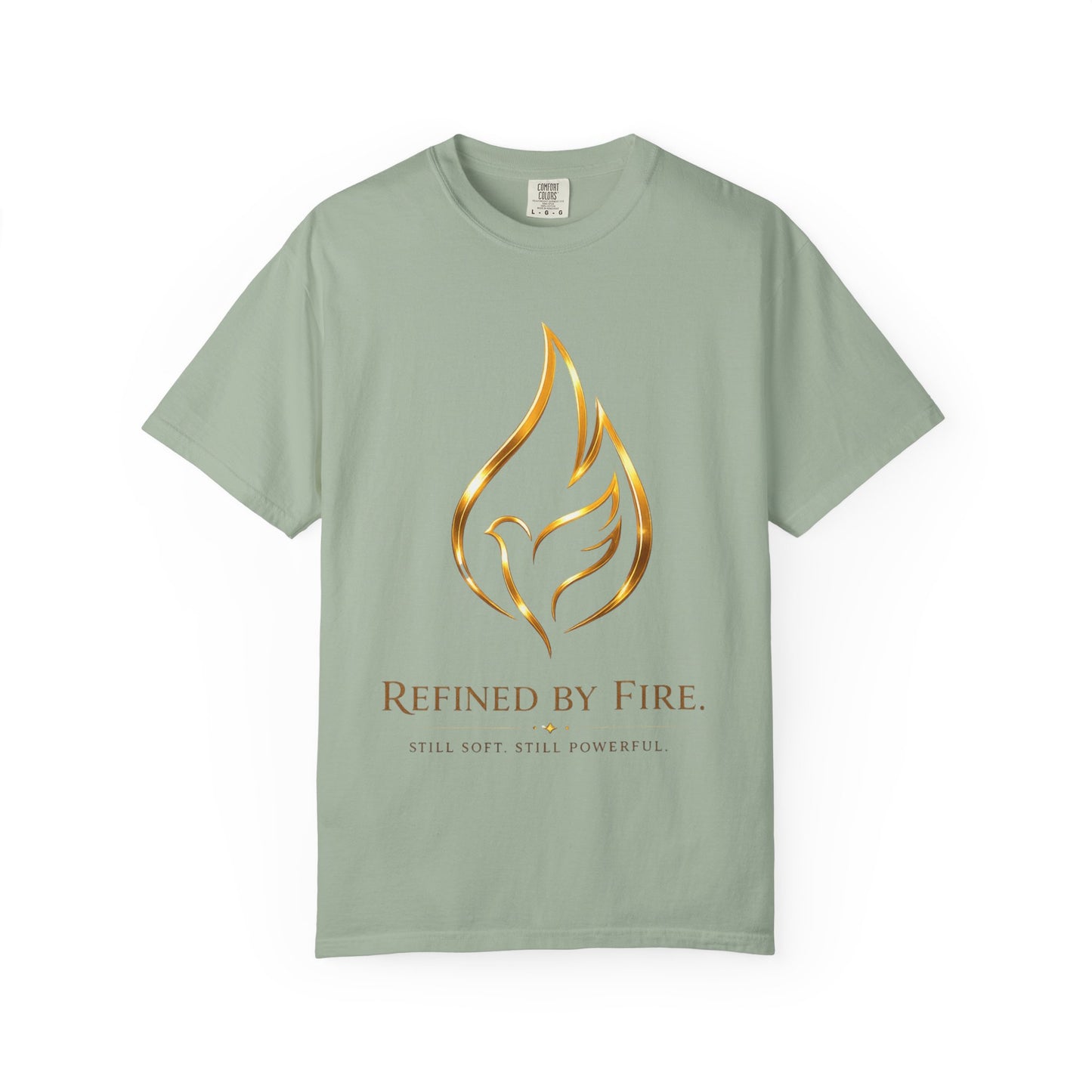 Refined By Fire Graphic T-Shirt — Inspirational Flame Dove Tee