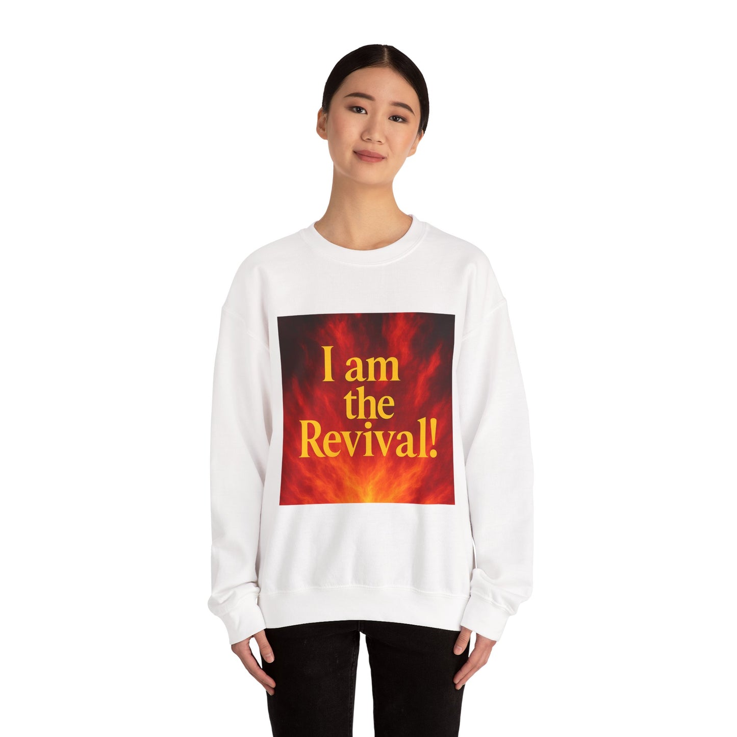 I am the Revival! Crewneck Sweatshirt, Unisex Sweatshirt, Inspirational Apparel, Cozy Gift, Casual Wear, Religious Events