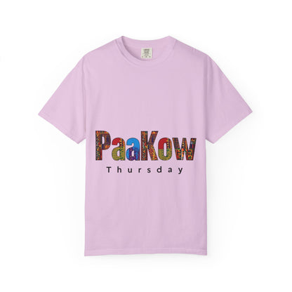 Garment-Dyed T-Shirt with 'PaaKow Thursday' Design, Unisex Casual Tee, Colorful Graphic Tee, Everyday Wear, Gift for Friends