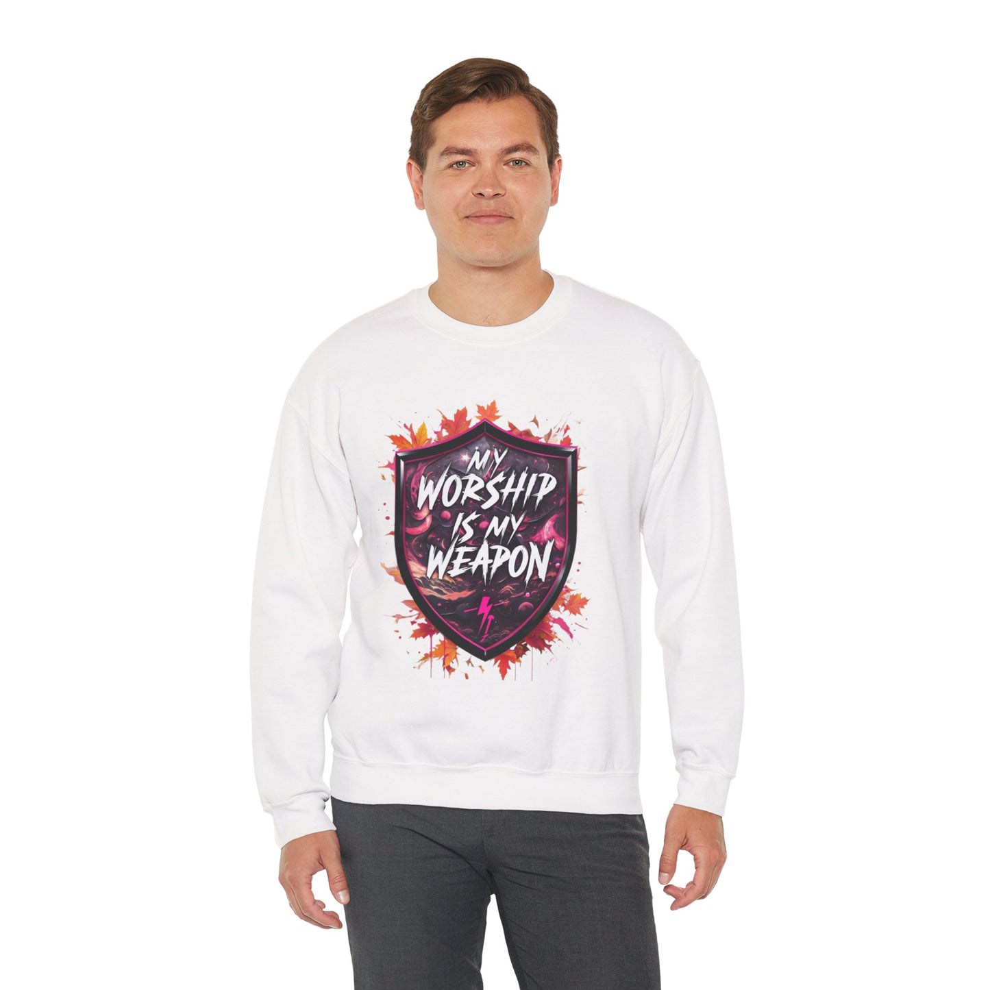 Inspirational Crewneck Sweatshirt - My Worship is My Weapon, Cozy Spiritual Gift, Faith Apparel, Unisex Sweatshirt for Worship & [...]
