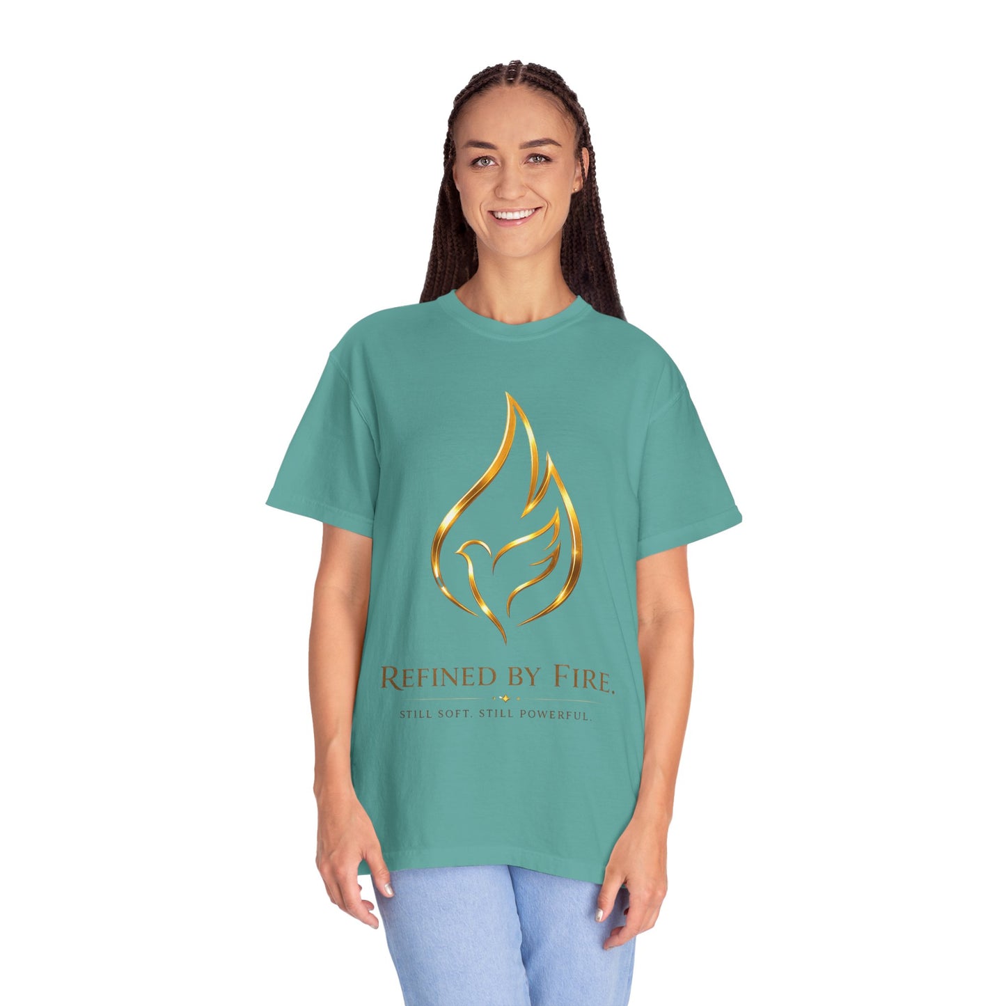 Refined By Fire Graphic T-Shirt — Inspirational Flame Dove Tee