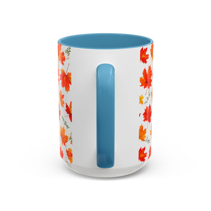Autumn Leaves Coffee Mug, Fall Decor, Thanksgiving Gift, Hot Beverage Cup, Seasonal Drinkware