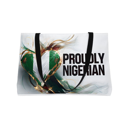 Proudly Nigerian Weekender Tote Bag - Perfect for Travel, Beach Days, Sports Events, Festivals, Gifts