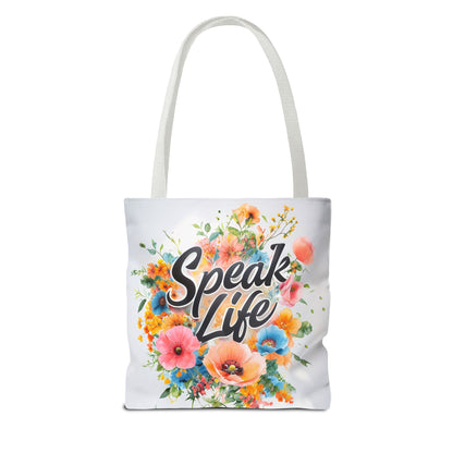 Floral Inspirational Tote Bag - 'Speak Life' Design, Motivational Gift, Carry-all Bag for Women, Eco-Friendly Shopping, Mother's Day, [...]