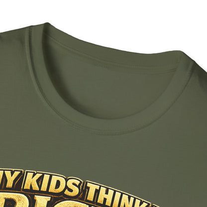 My Kids Think I'm Rich T-Shirt — Funny Parent Tee with Empty Wallet Design