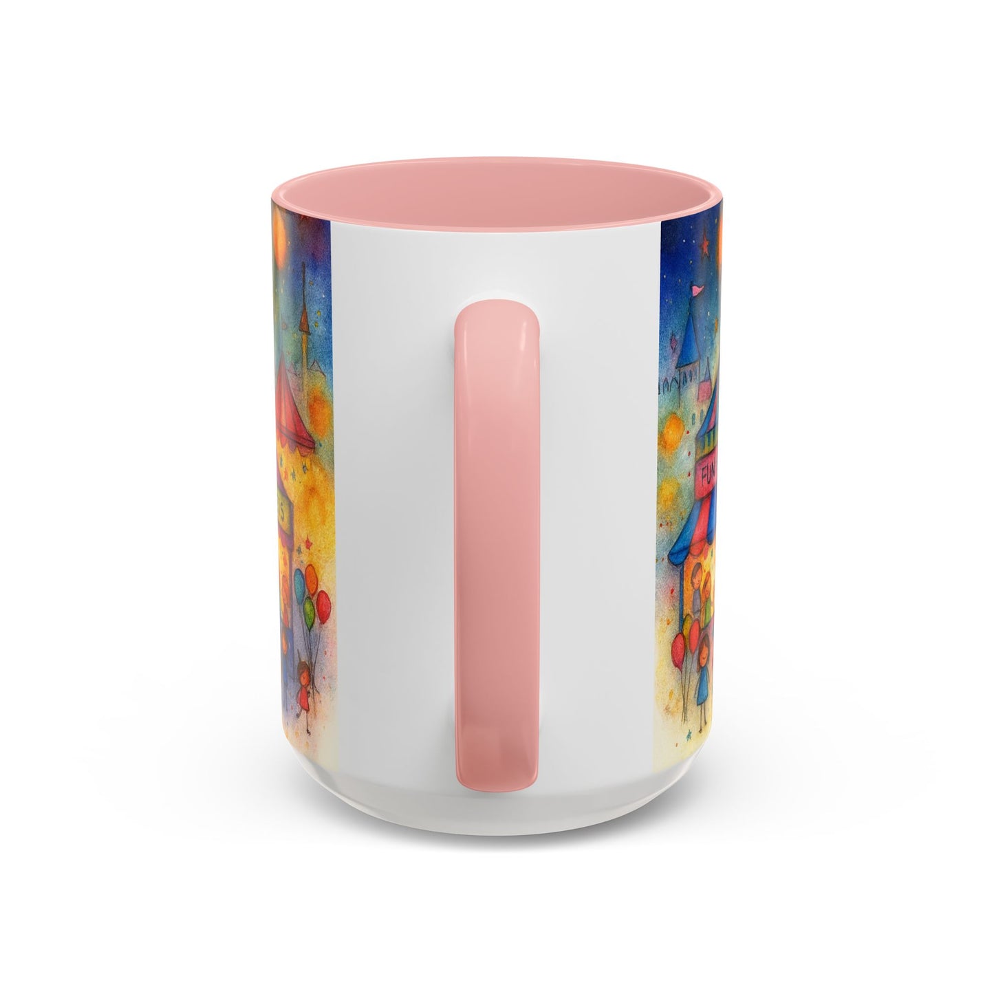 Whimsical Carnival Mug with Colorful Fairground Design, Perfect for Coffee Lovers, Gifts for Festivals, Cute Art Mug, Tea Cup