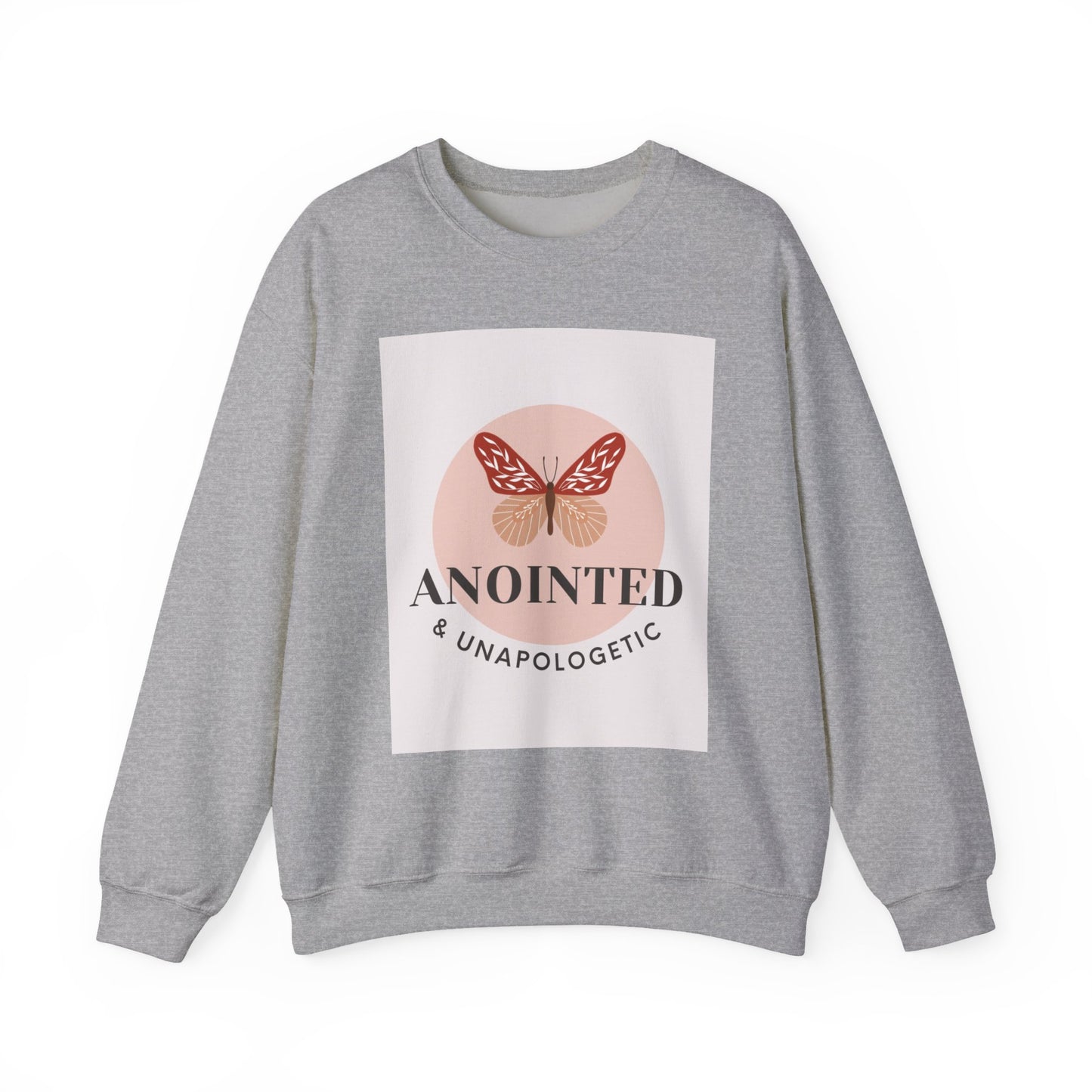 Butterfly Graphic Sweatshirt - Anointed & Unapologetic, Cozy Apparel, Gift for Her, Inspirational Fashion, Fall Outfit