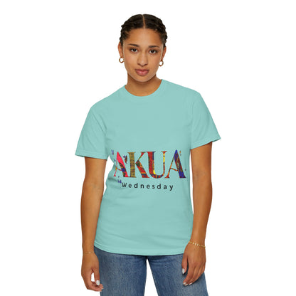 Colorful 'AKUA Wednesday' Unisex Garment-Dyed T-Shirt | Casual Wear, Graphic Tee, Street Style, Unique Gift, Daily Wear