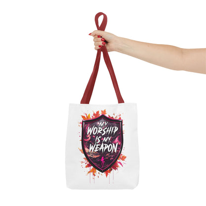 My Worship Is My Weapon Tote Bag - Inspirational Gift, Church Accessory, Spirituality, Everyday Use, Art Tote