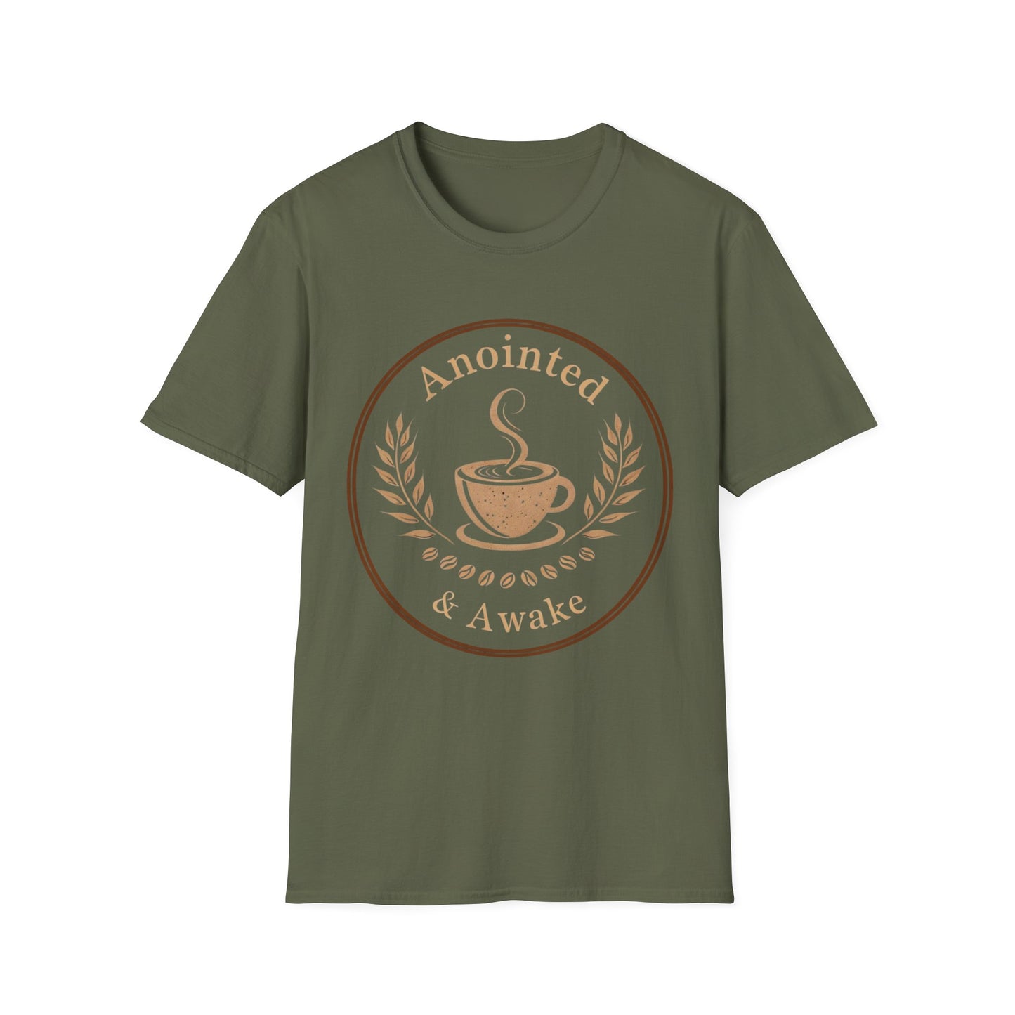 Anointed & Awake Coffee Lover T-Shirt, Unisex Tee, Gift for Coffee Enthusiasts, Casual Wear, Unique Coffee Shirt, Sip & Celebrate