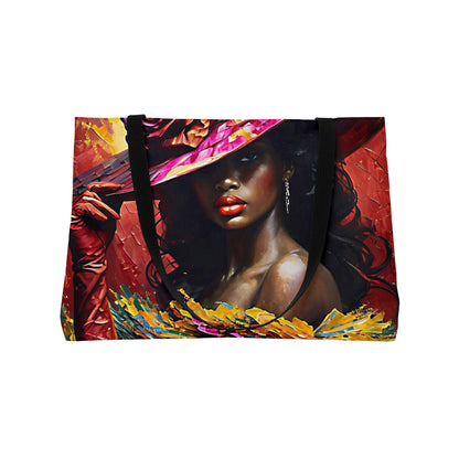 Lady Wearing Cap Weekender Tote Bag | Stylish Travel Bag, Vacation Tote, Beach Carryall, Fitness Organizer, Gift for Travelers