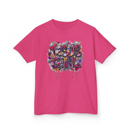 Jesus Girl Graffiti Kids Tee, Youth Graphic Shirt, Fun Faith-Based Tee, Cool Christian Apparel, Perfect Gift for Girls