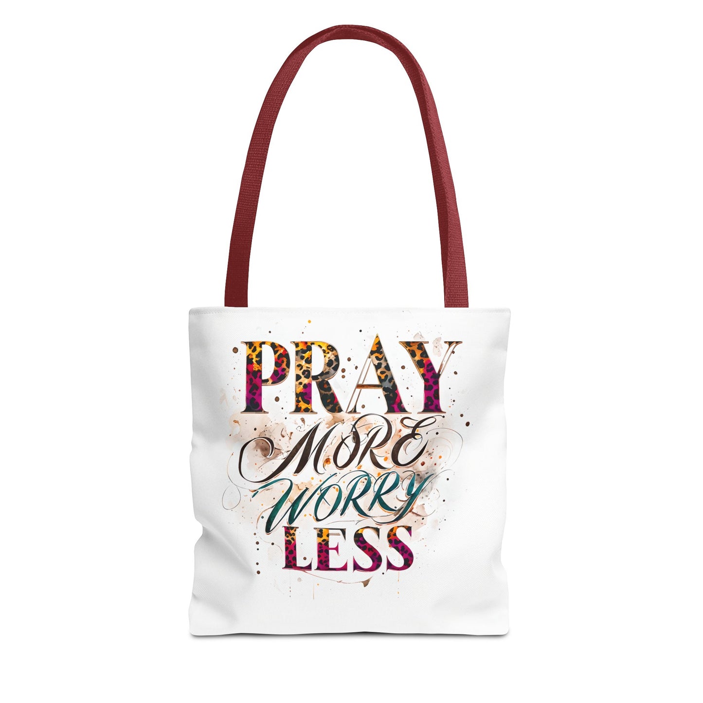 Inspirational Tote Bag - Pray More Worry Less, Motivational Gift, Everyday Use, Eco-Friendly Bag, Affirmation Bag, Prayer Tote