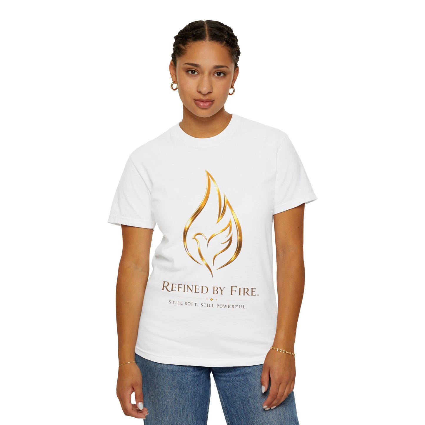Refined By Fire Graphic T-Shirt — Inspirational Flame Dove Tee