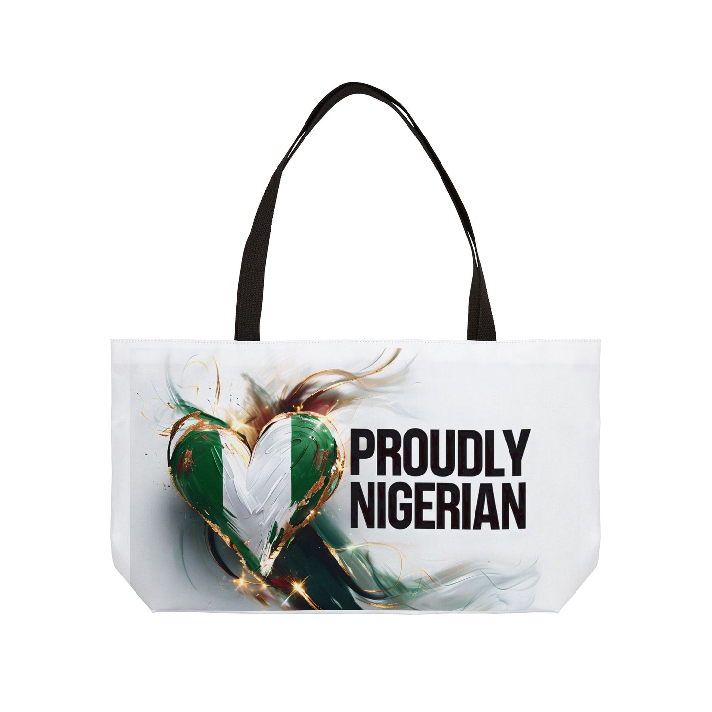 Proudly Nigerian Weekender Tote Bag - Perfect for Travel, Beach Days, Sports Events, Festivals, Gifts