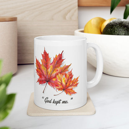 Autumn Leaf Ceramic Mug, Cozy Coffee Cup, Fall Decor, Gift for Nature Lovers, Seasonal Mug, Thanksgiving Gift