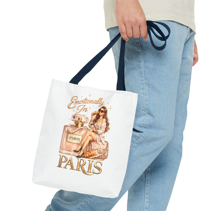 Paris Perfume Tote Bag — "Emotionally In Paris" Fashion Shopper